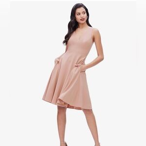 Dress the Population Mauve V-Neck Midi Dress